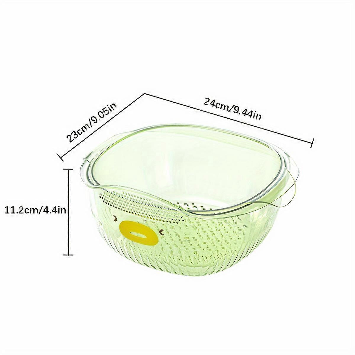 Double-Layer Plastic Colander - Multifunctional Kitchen Strainer For Fruits & Vegetables, Durable Washing Basin With Drain Basket