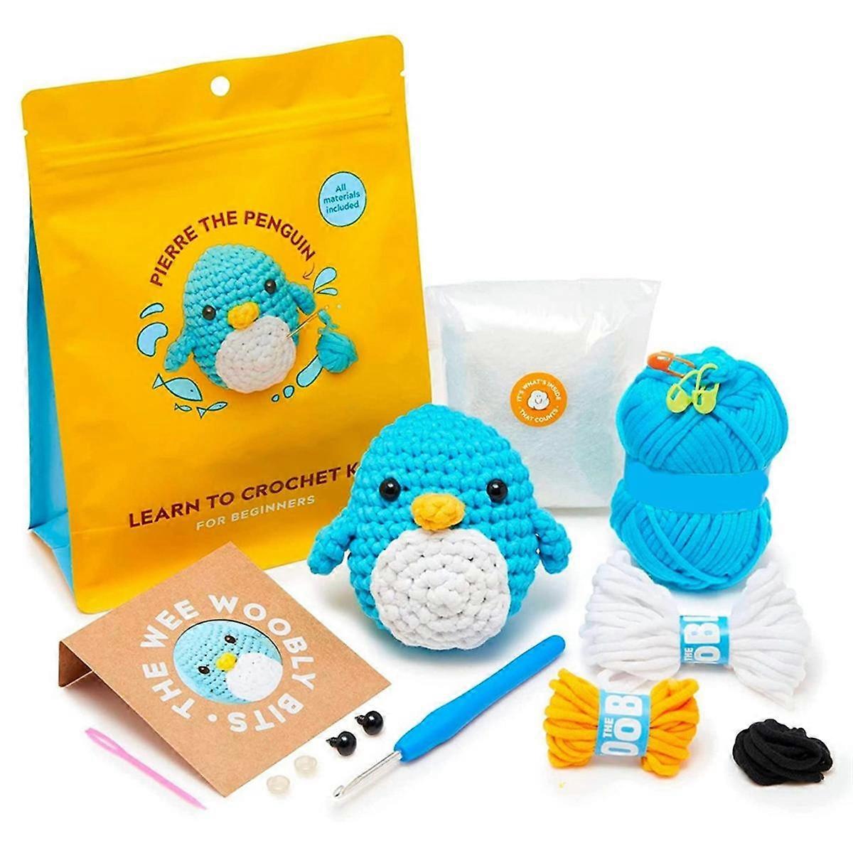 Beginners Crochet Kit with Yarn DIY Knitting with Step-By-Step Video Tutorials Crocheting Doll Handmade A