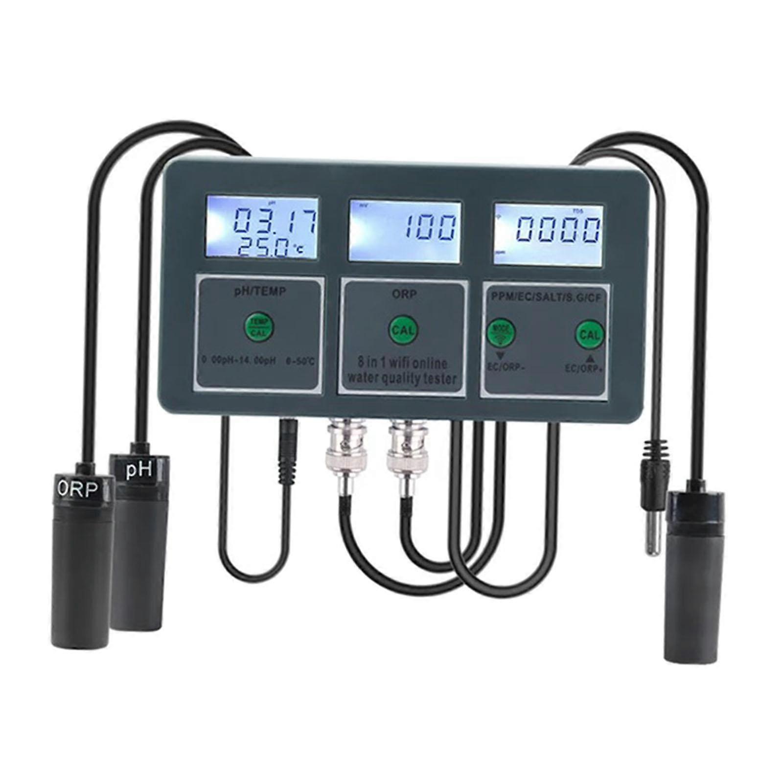 8 in 1 Wasserqualitätstester Aquarium Multi Digital Wassertest US Adapter