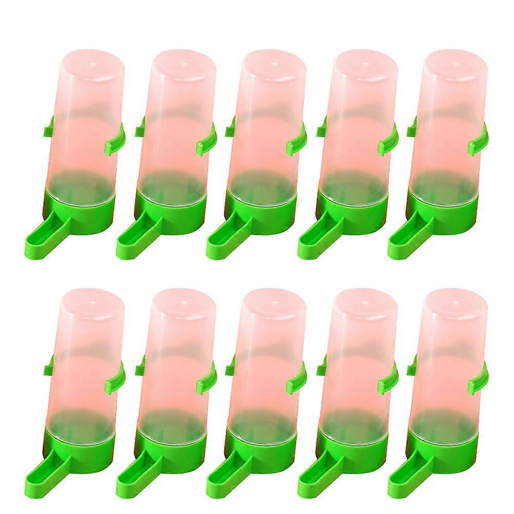 10PCS taille moyenne automatique oiseau perroquet tasse d’alimentation portable tasse à boire perroquet fournitures d’oiseaux (vert)
