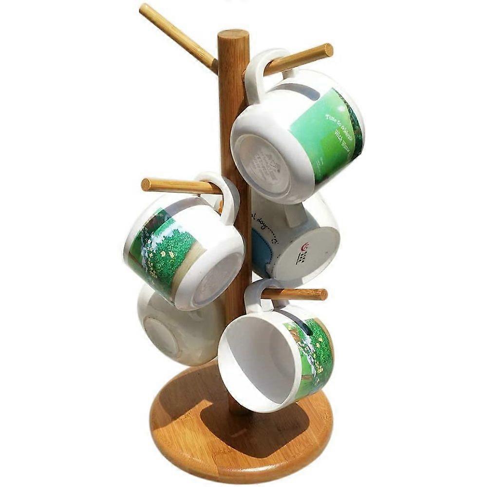 Bamboo Mug Tree Rack Holder for Kitchen, Mug Holder Stand