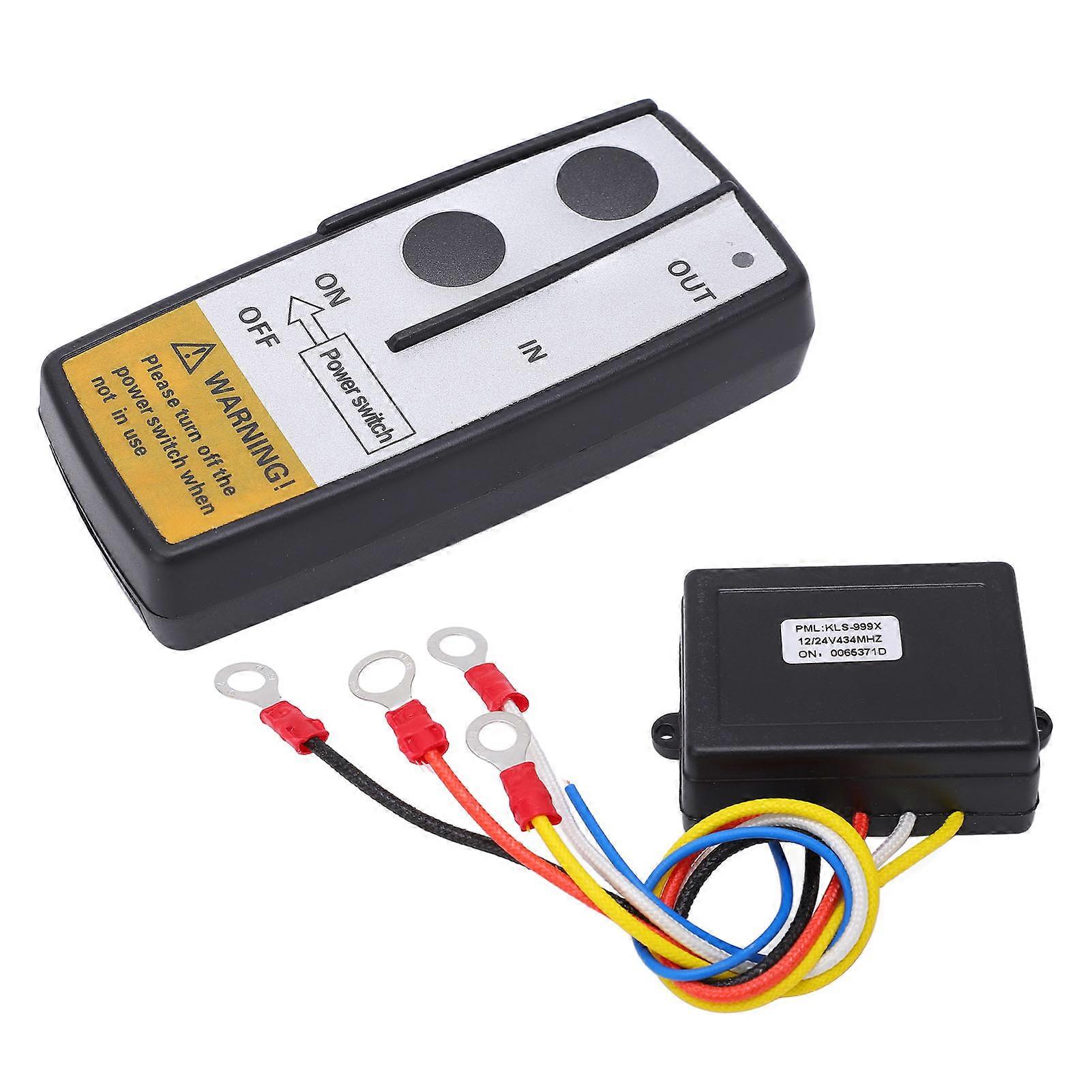 Wireless Winch Remote Control Kit with Receiver 12V 24V 75ft Long Range Universal Accessory