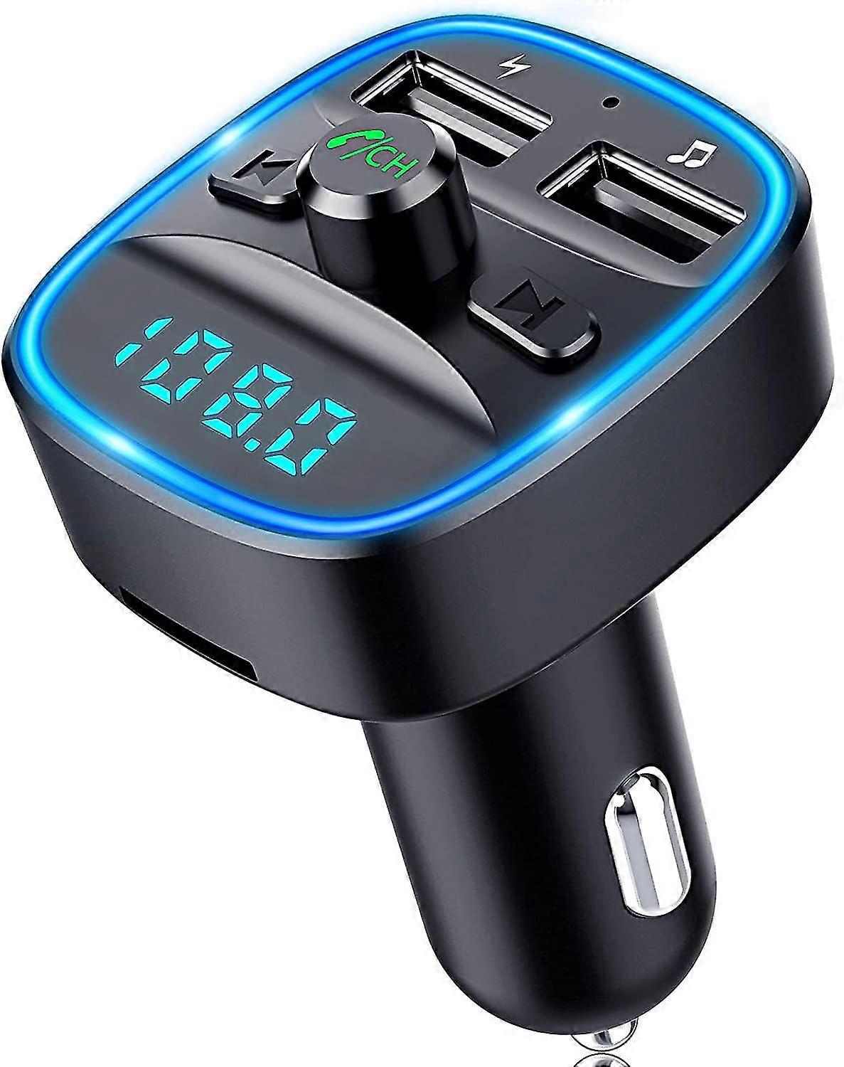 Bluetooth Fm Transmitter With 2 Usb Ports And Hands-free Function