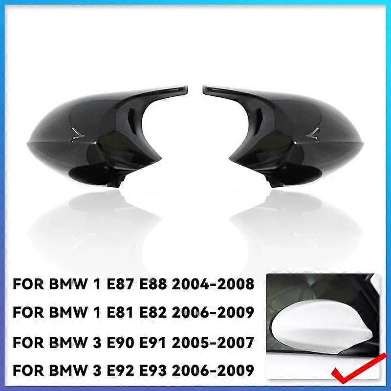 Rearview Mirror Covers for Bmw 1 3 Series E90 E91 E92 E93 E80 E81 E87 E88 Rear-View Carbon Fiber Gloss Black