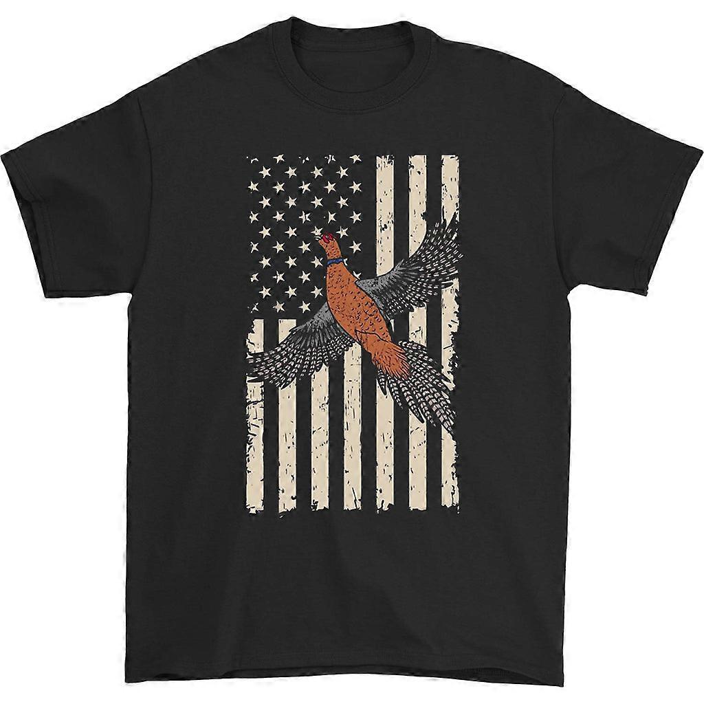 Pheasant Shooting Us Flag T-shirt