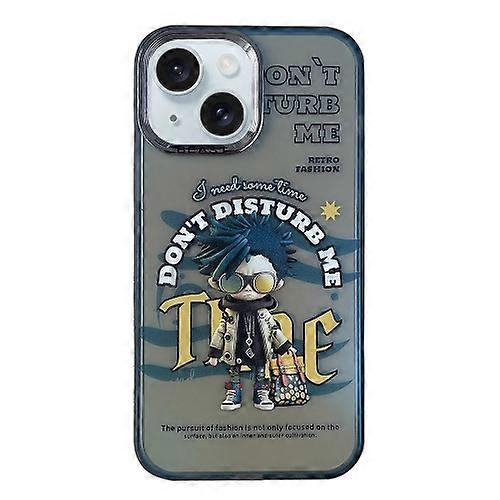 For iPhone 15 Aurora Series Painted Pattern Mobile Phone Case