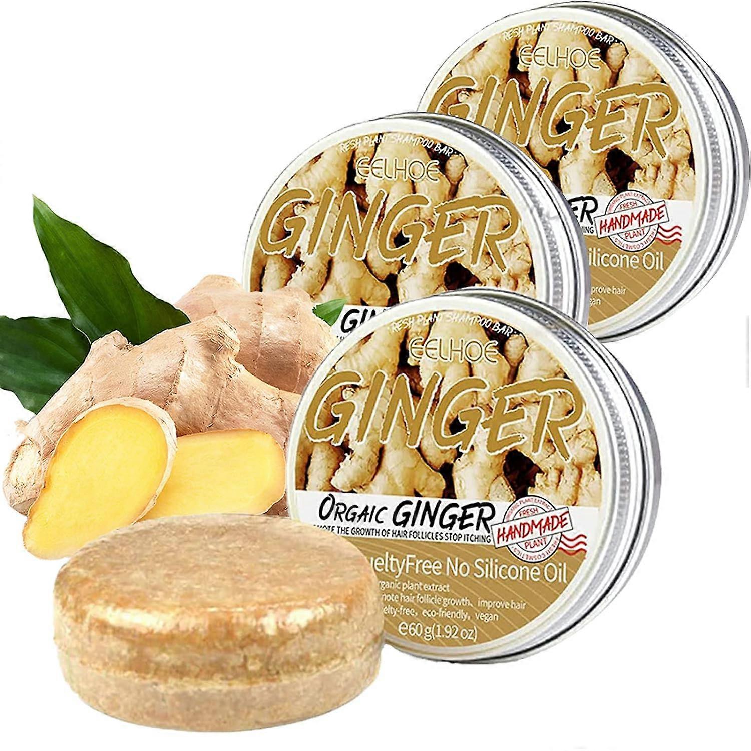 Τζίντζερ Hair Regrowth Shampoo Bar, Anti-Hair Loss Hair Natural Organic Ginger Shampoo Soap, προωθεί την ανάπτυξη των μαλλιών, αντι-πιτυρίδα και αντι-φαγούρα-για όλους