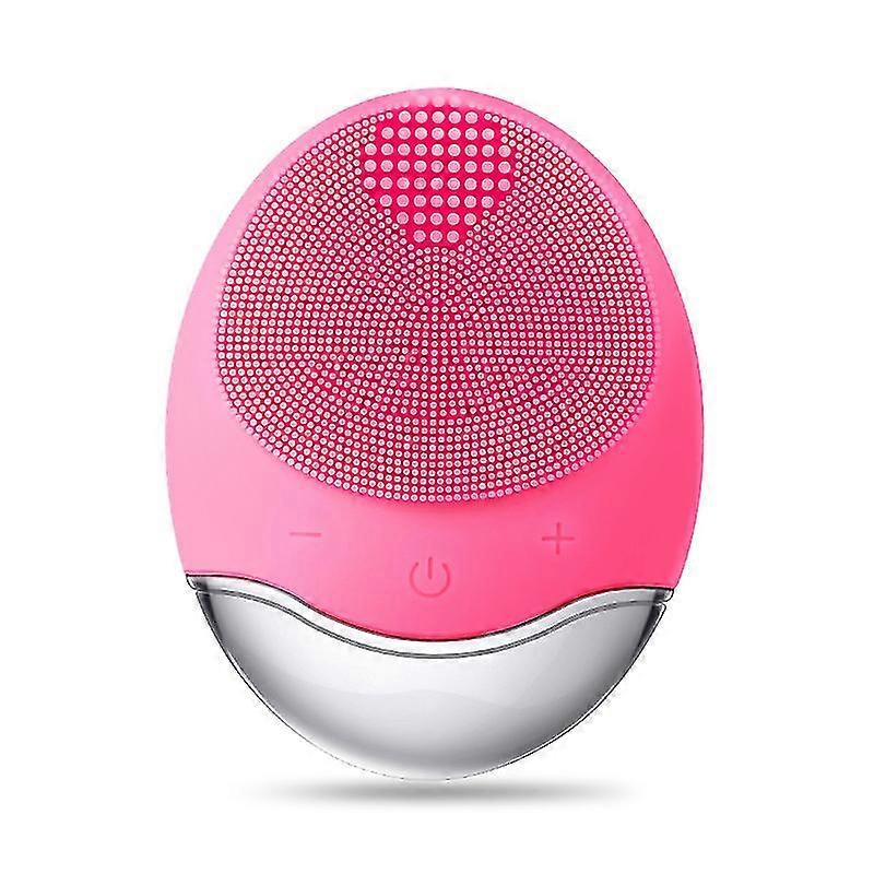 Sonic Facial Cleansing Brush, Food Grade Silicone Waterproof Portable Face Wash Brush For Cleansing, Scrub And Exfoliating 1pcs-red