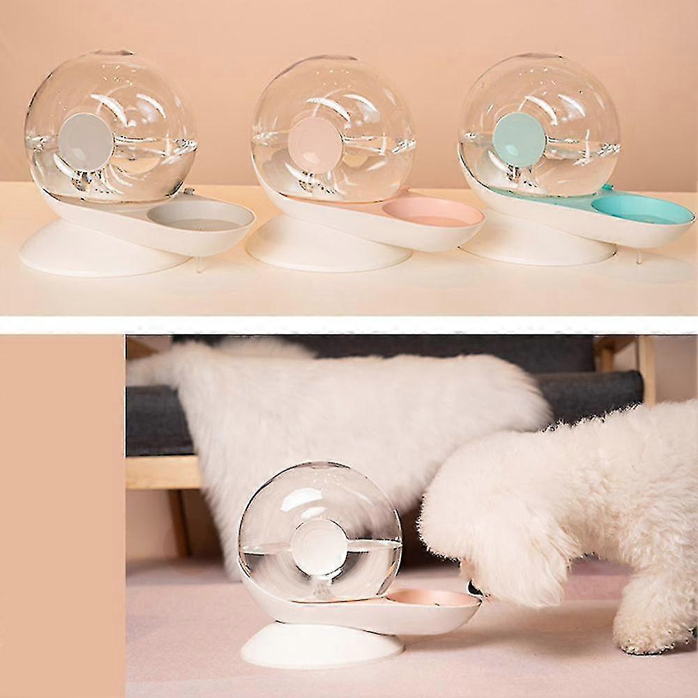 Automatic Cat Water Bowl Fountain For Pets Water Dispenser Large Drinking Bowl Snails Bubble-green