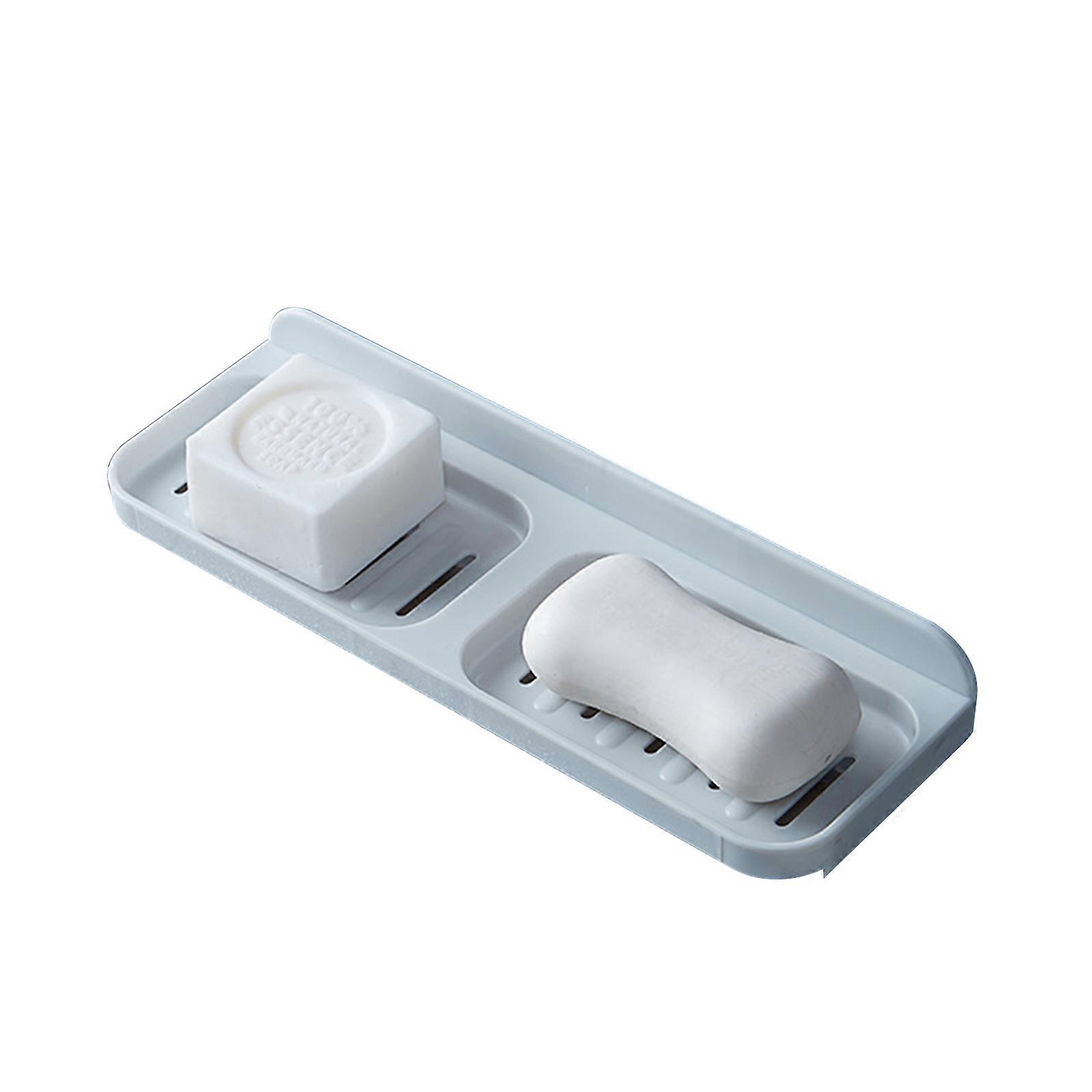 Double-layer Drawer Soap Dish Double Grid Storage Box for Kitchen Bathroom