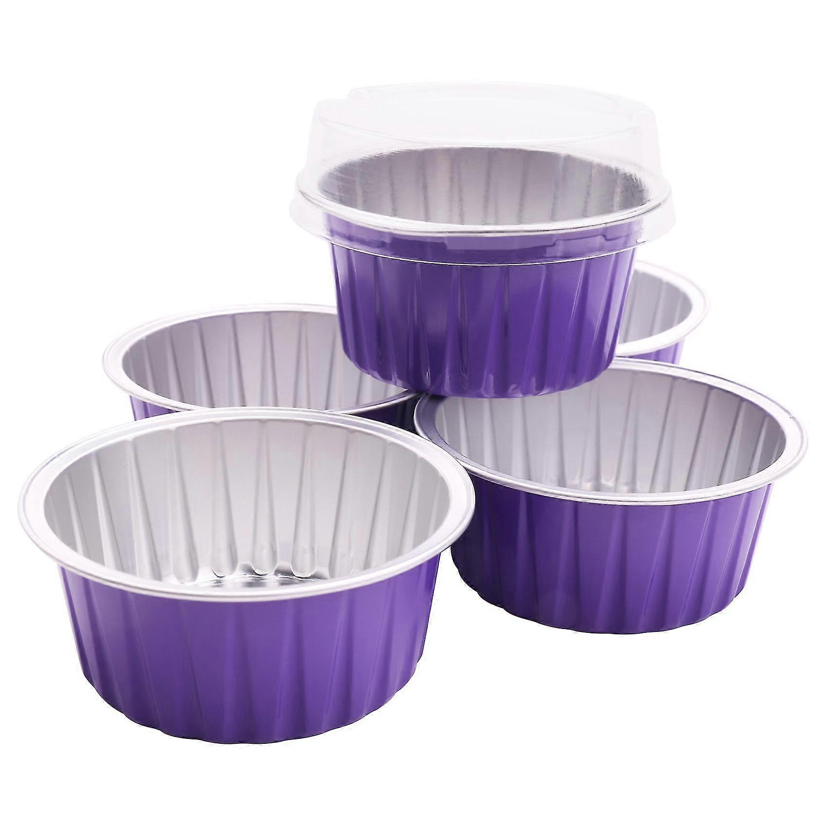 100pc 5oz 125ml Disposable Cake Baking Cups Muffin Liners Cups With Lids Aluminum Foil Cupcake Bakin