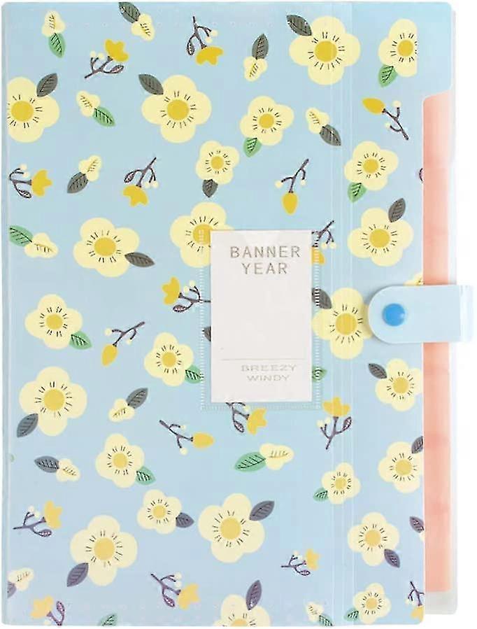 8 Pockets Expanding Document File Folders A4 File Organizer Flower Style
