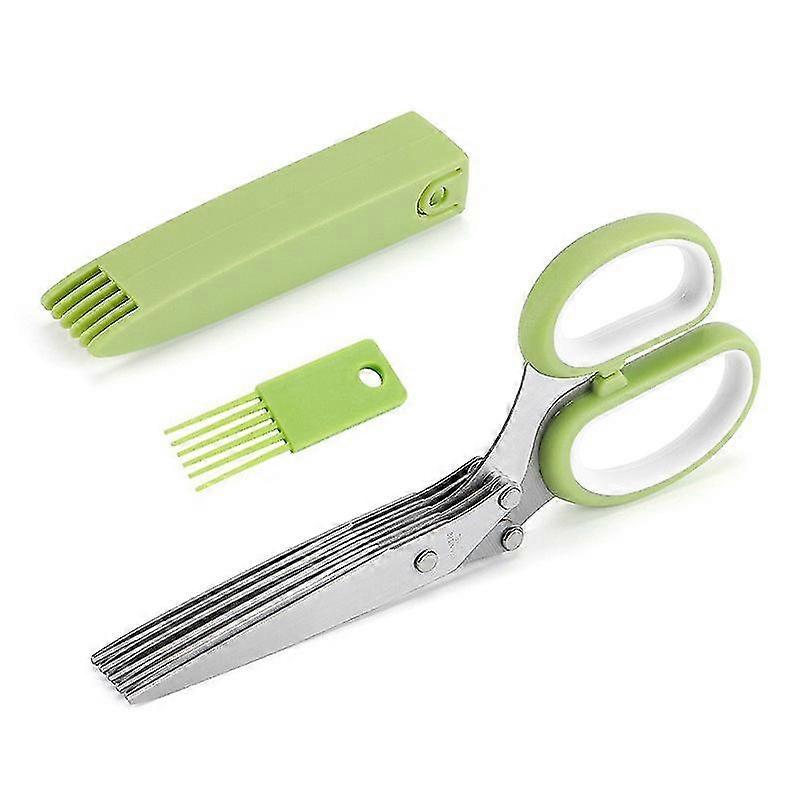 Herb Scissors Kitchen Scissors Stainless Steel Scissors With Cleaning Comb