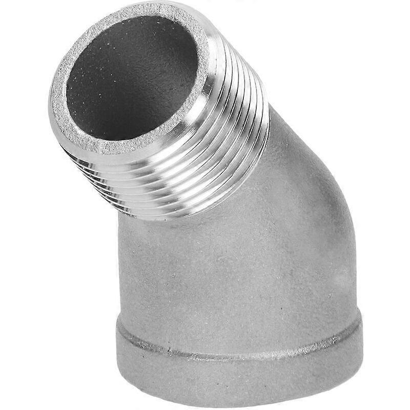 3/4" Stainless Steel 45 Degree Elbow, External Thread & Internal Thread, Connector, Elbow, Pipe Fitting, Silver, One Piece