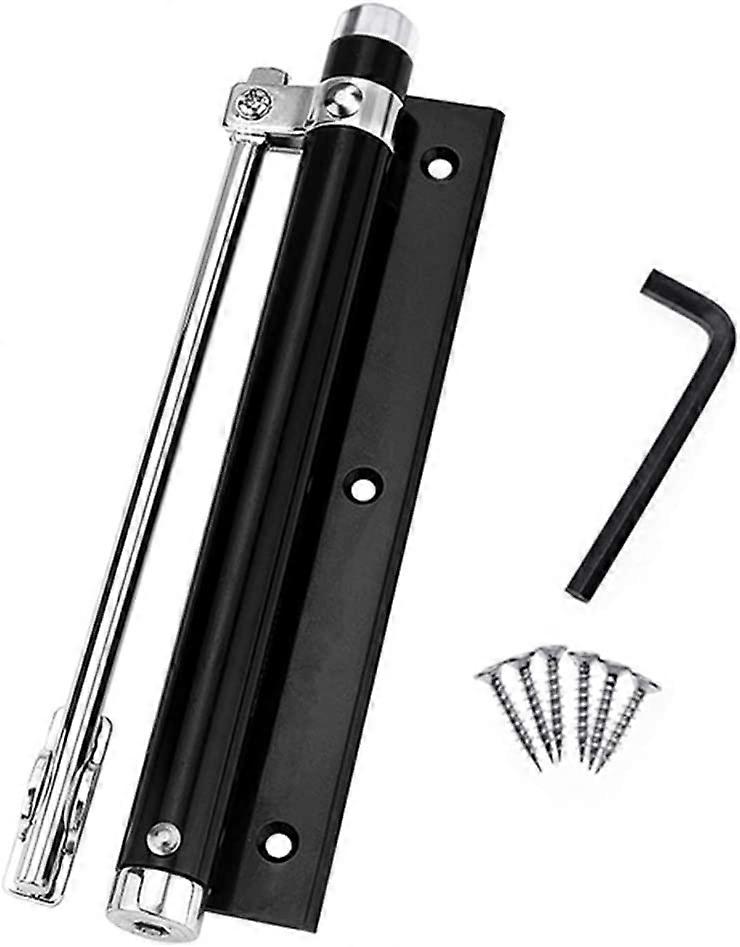 Lightweight Aluminum Alloy Automatic Adjustable Door Closer Surface Mount 45kg(Black)