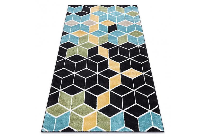 Carpet POLI 9139A Cube 3D black / blue