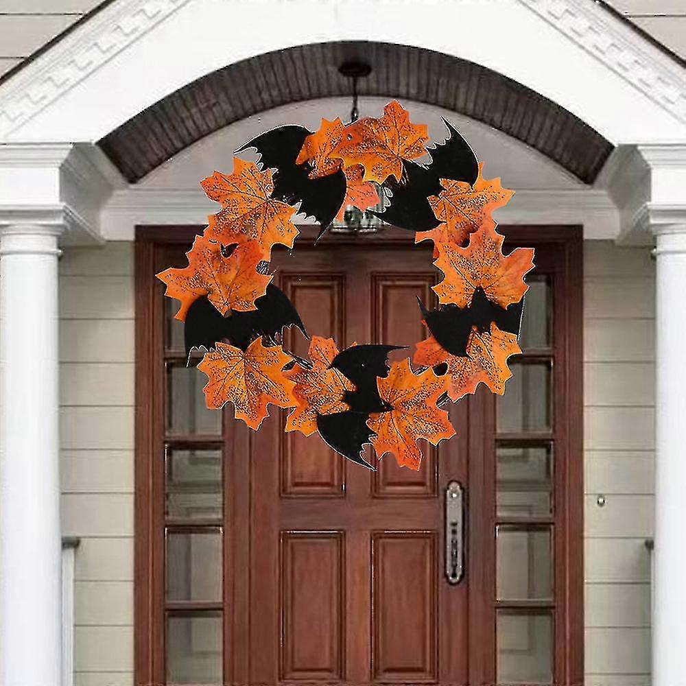 Halloween Thanksgiving Decorative Bat Wreath