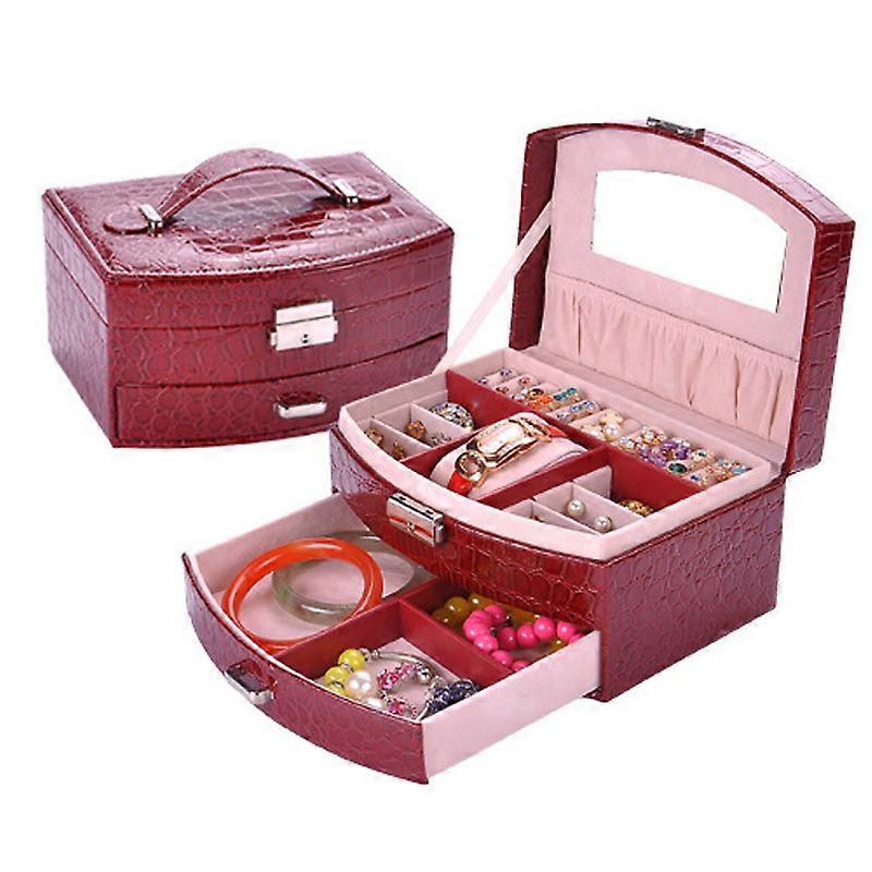 Pu Leather Rectangular Jewelry Storage Box