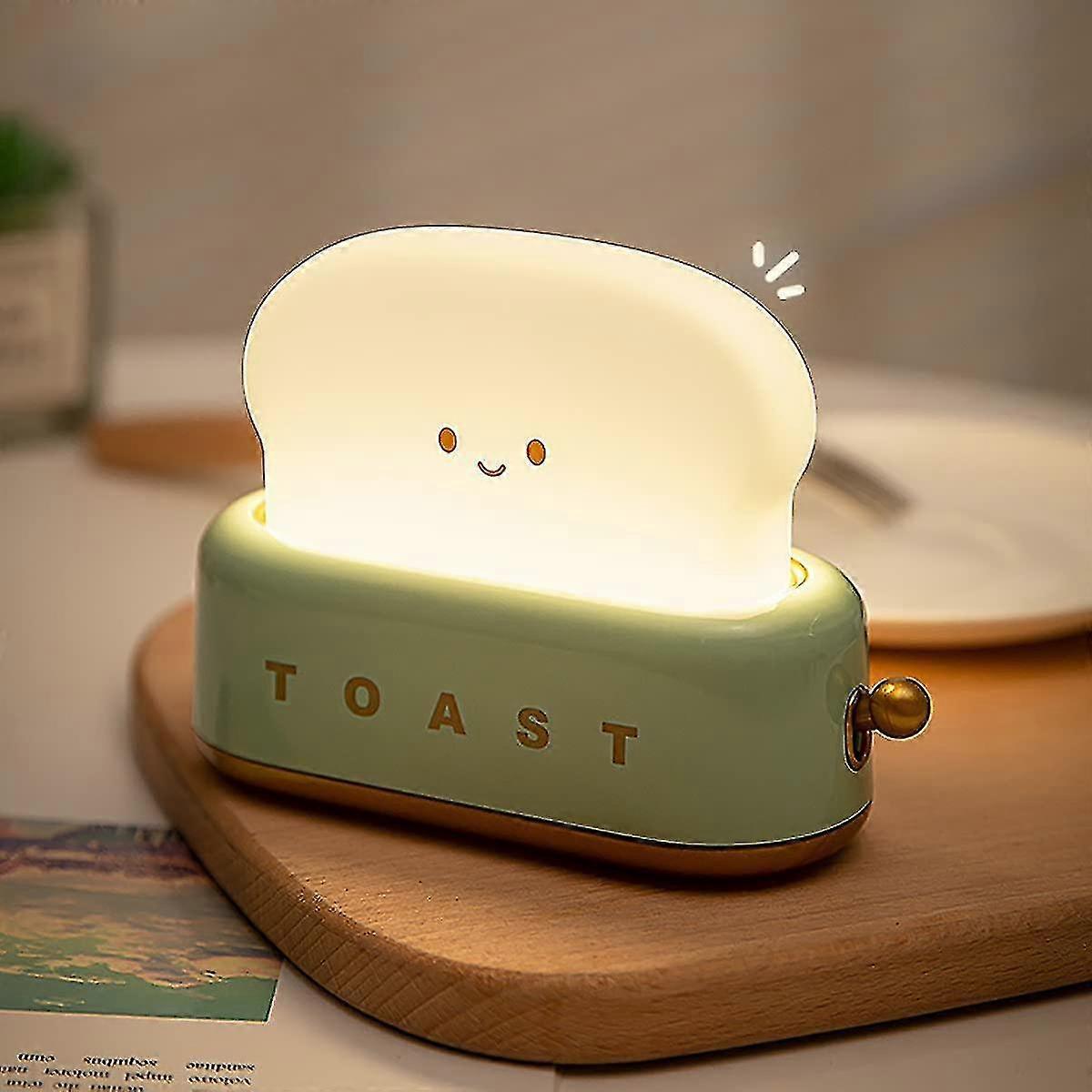 Toast Night Light Cute Bread Led Night Lamp Creative Usb Charging Light Portable Bedroom Bedside Sleep Light Timer And Dimmable For Teenager