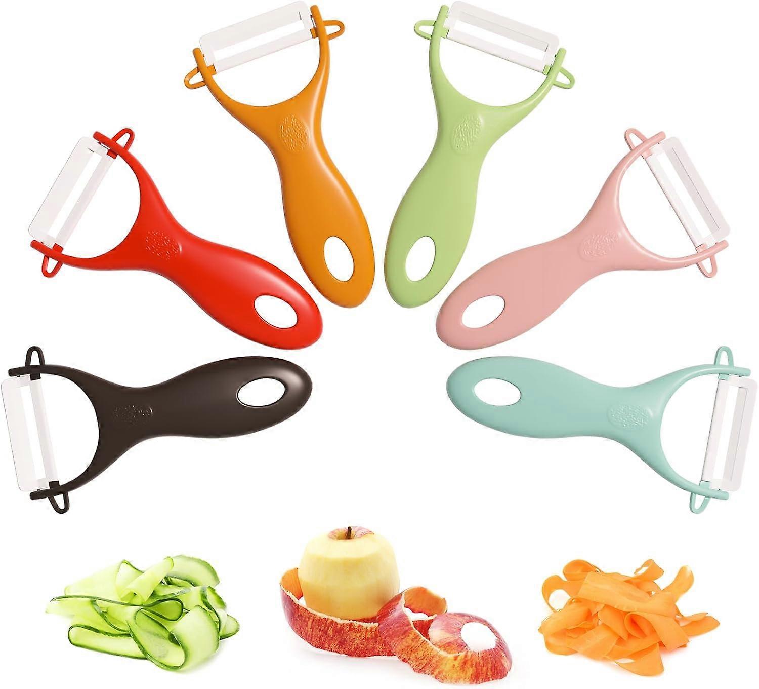 6PCS Vegetable Peeler Set with Sharp Blade,Ceramic Apple Peeler Potatoes & Potato Peeler Veggie Peeler Fruit Peeler Carrot Y Peeler Utral Fast Peeling