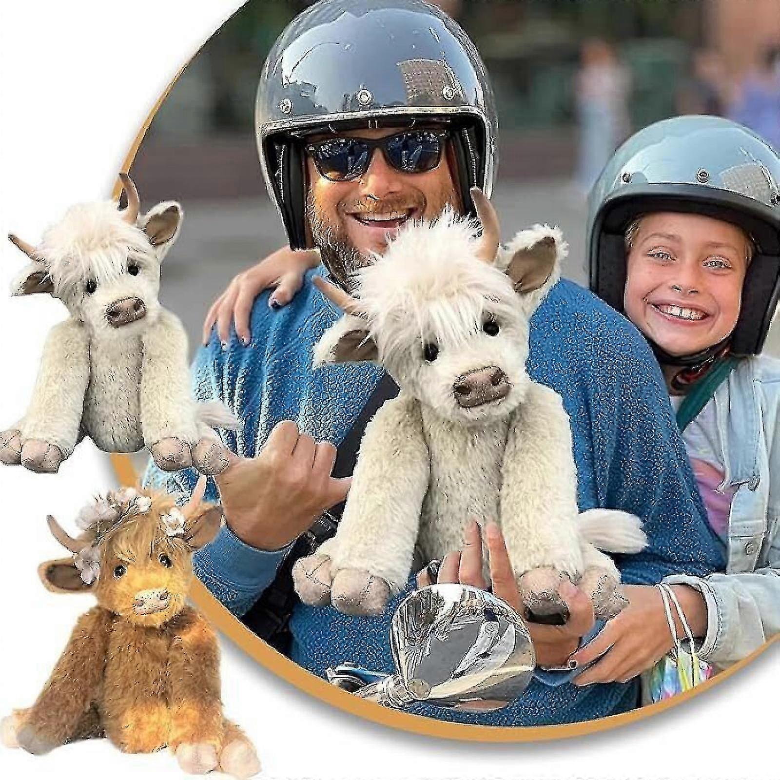 2024 פרת היילנד לובשת פרחים, בקר היילנד סקוטי בעבודת יד, פרה היילנד