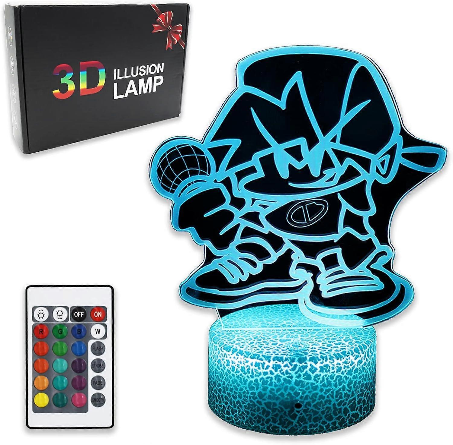 FNF Friday Night Smart Night Lights, 3D Illusion 16 Colors Table Lamp with Touch & Remote Control