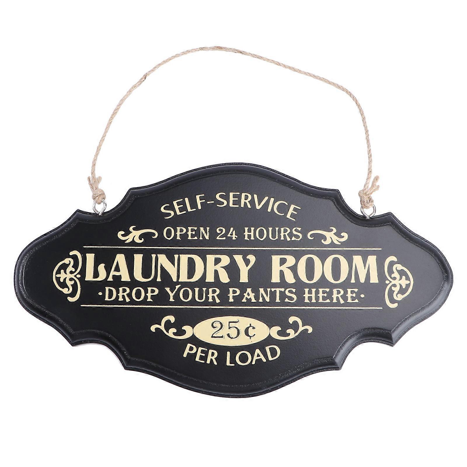 1 قطعة غرفة غسيل معلقة علامة التنظيف الجاف الكلاسيكي المفتوح معلقة علامة لوحة معلقة لمتجر الفندق (أسود)