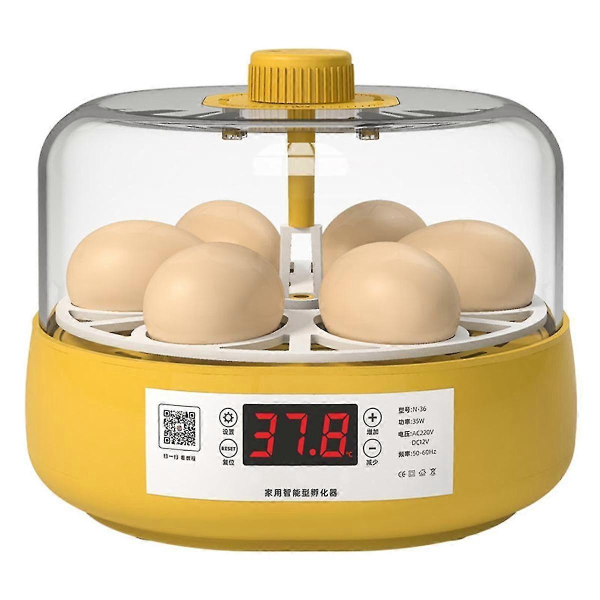 Mini Bird Incubator Automatic Home Incubator Automatic Incubator Electric Children's Chicken Bird, 6 Eggs,eu Plug