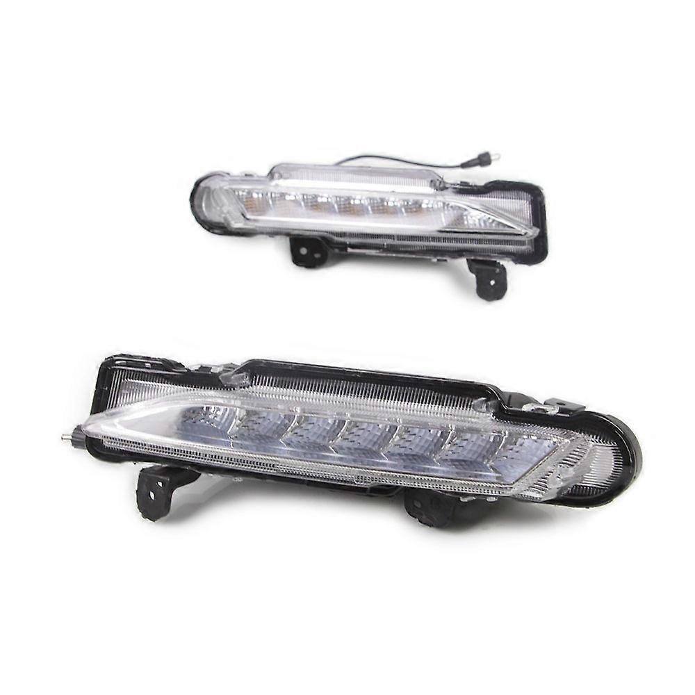 1Pair DLR For Toyota Yaris 2017 2018 2019 LED Car Daytime Running Light Daylight driving lamp yellow turn signal Fog lamp