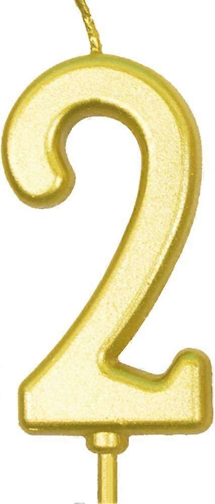 Taart Kaars Verjaardag Kaars Taart Top Kaars Taart Aantal Kaarsen Cijfer Taart Top Decratie Voor Verjaardagsviering (Nummer 2) Goud1st