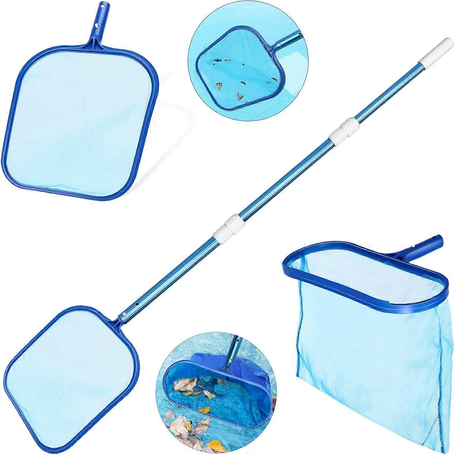Heavy Duty Telescopic Handle Swimming Pool Surface Landing NetSkimmer Net Swimming Pool Landing Nets Ponds Fountain Fish Tank