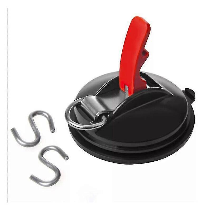 2 Pack Car Suction Cups with 4 Multi-Function S-Hooks Max.25KG