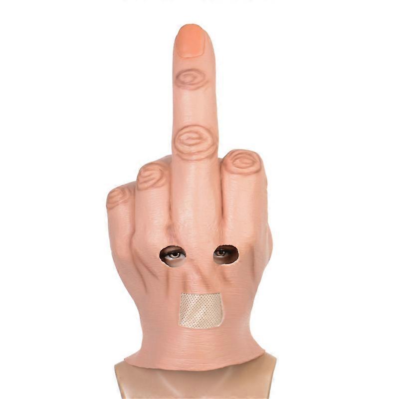 The Vertical Middle Finger Masque Breathable Latex Headgear Halloween Cosplay Costume Props for Carnival Masquerade New