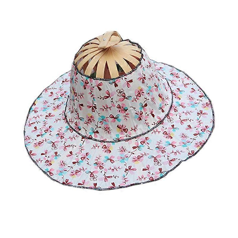 Hat for Traveling Adjustable Hat to Handheld Folding Fan Foldable Bamboo Hat and Fan Summer Beach Foldable Hat and Fan Au31 21
