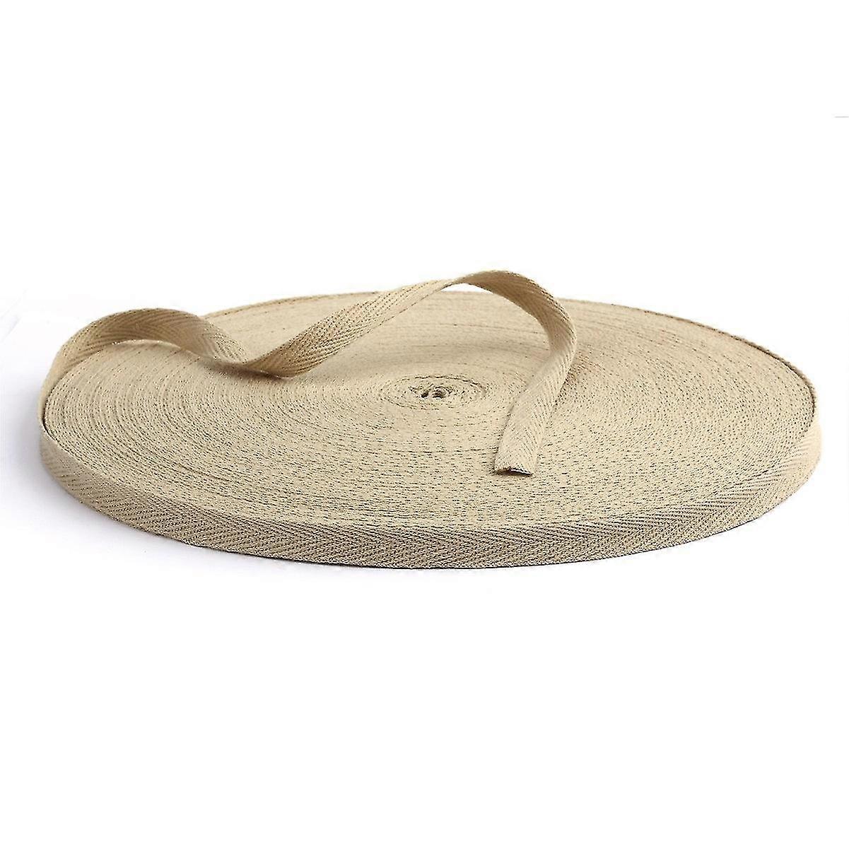 Cinta de algodón de 50 yardas Decoración de bies de espiga (beige) - Tapiz de bricolaje