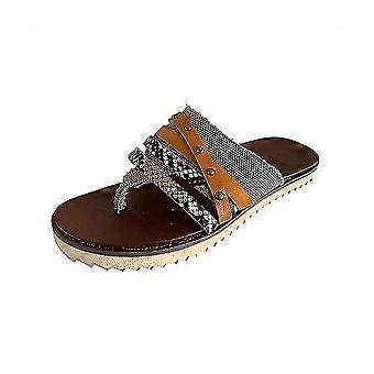 Women Studded Flat Shoes Sandals Summer Beach Flip Flops Slippers Sliders