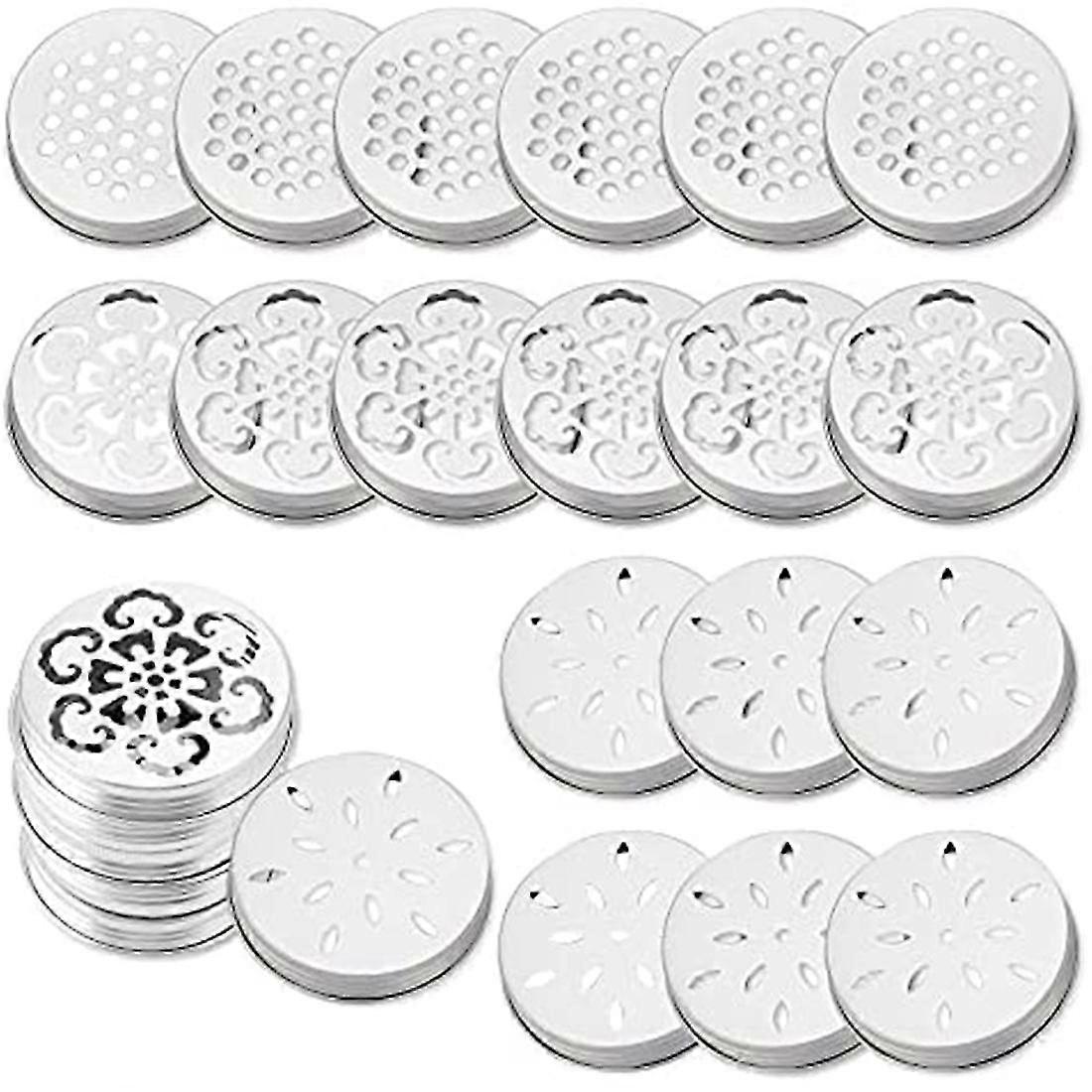 30pcs Cover 3 Style Hollow Candle Topper Shade Lid For ,candle, Ball,regular Mouth ,etc