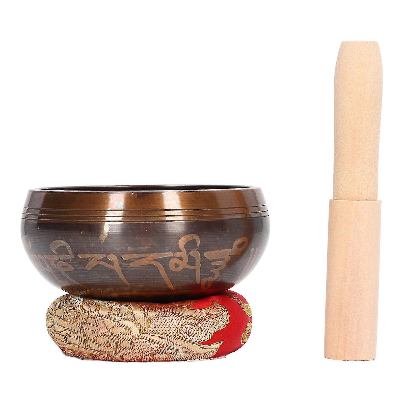 Portable 3in Tibetan Singing Bowls Set for Meditation - Hand Hammered with Gasket Stick