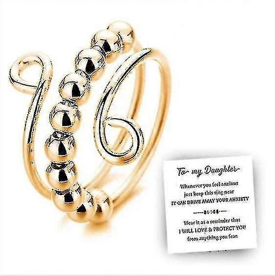 Til datteren min - Kjør bort angstsirkelperlene dine Fidget Ring Justerbar