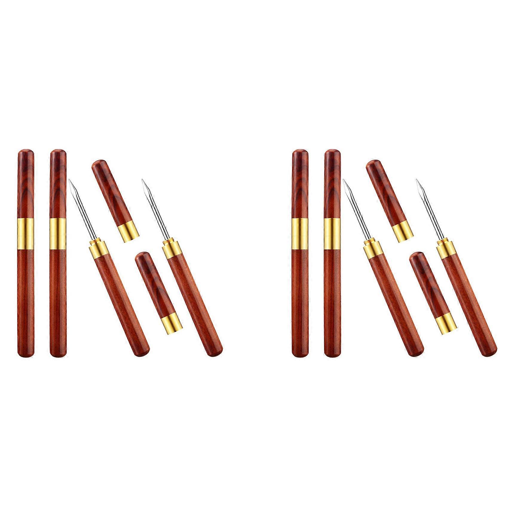 8Pcs 6.1 Inch Stainless Steel Ice Pick Wooden Handle Ice Pick with Cover for Kitchen,Bars,Picnics,C
