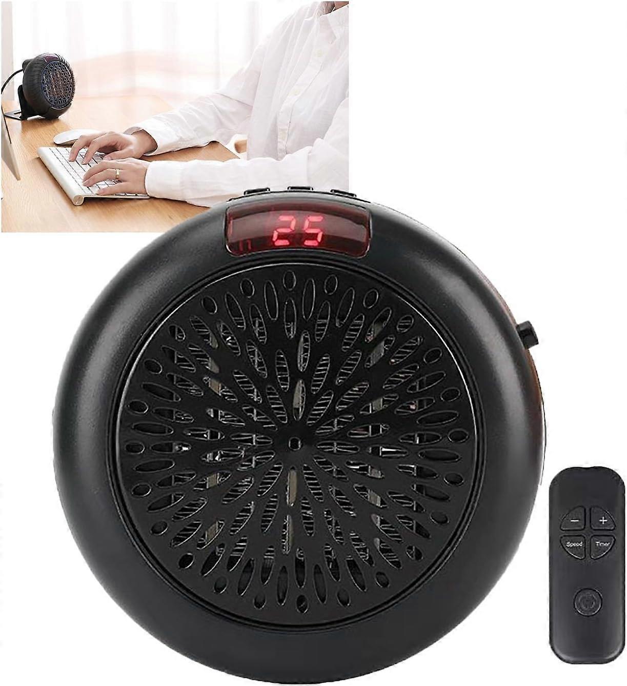 Wall Space Heater 400W Portable Electric Heater with Remote, Personal Mini Safe Heater with Thermostat & LED Display for Office Room