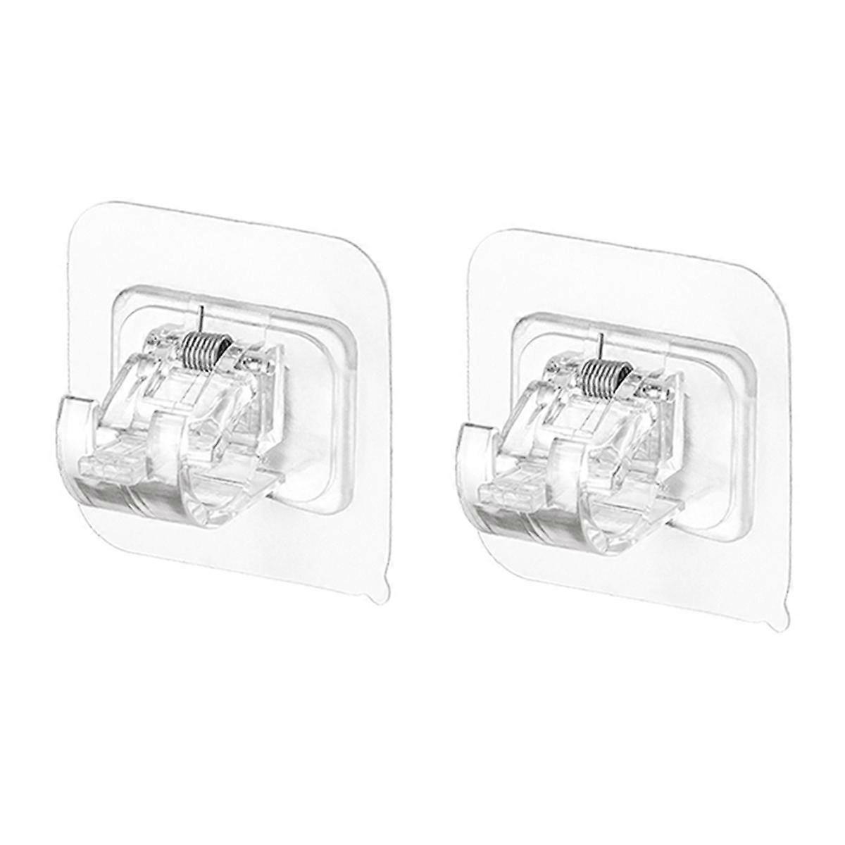 لا مجموعة أقواس قضيب ستارة الحفر ، حاملي قضيب ستارة لاصق قابل للتعديل من 2 قطعة