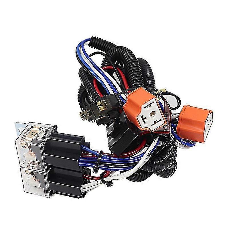 H4 Headlight 2 Headlamp Relay Wiring Harness Car Light Bulb Socket Plug