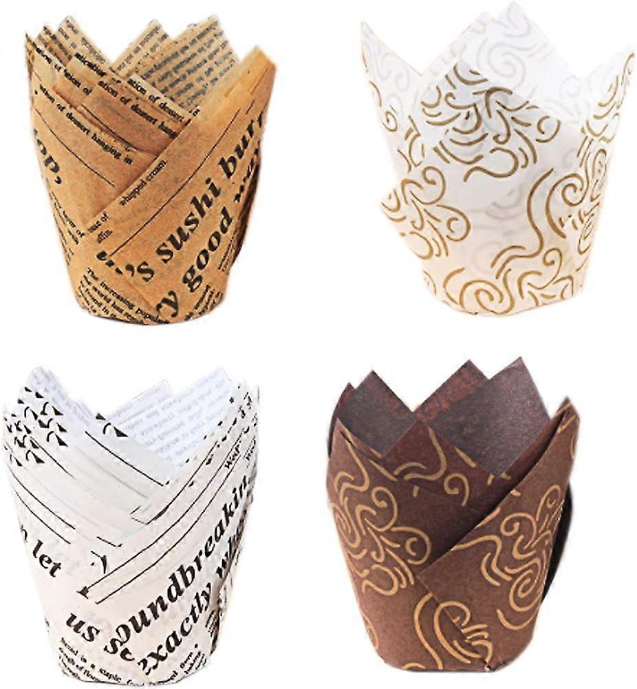 cupcake boxes, 200 Small cupcake muffin wrappers, tulip-shaped baking