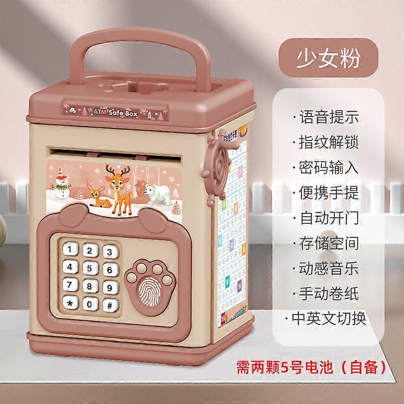 Cartoon Bank Children's Electronic Cash Box Password Safe Smart Fingerprint Car Bank Automatic Banking Children's Gift Money Box