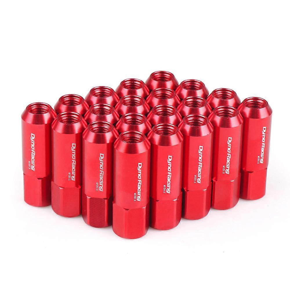 Red 20Pcs 60Mm M12*1.5 Wheel Nuts New Racing Lug Wheel Nuts Screw Aluminum Lug Nut M12x1.5 Lc100442 Red