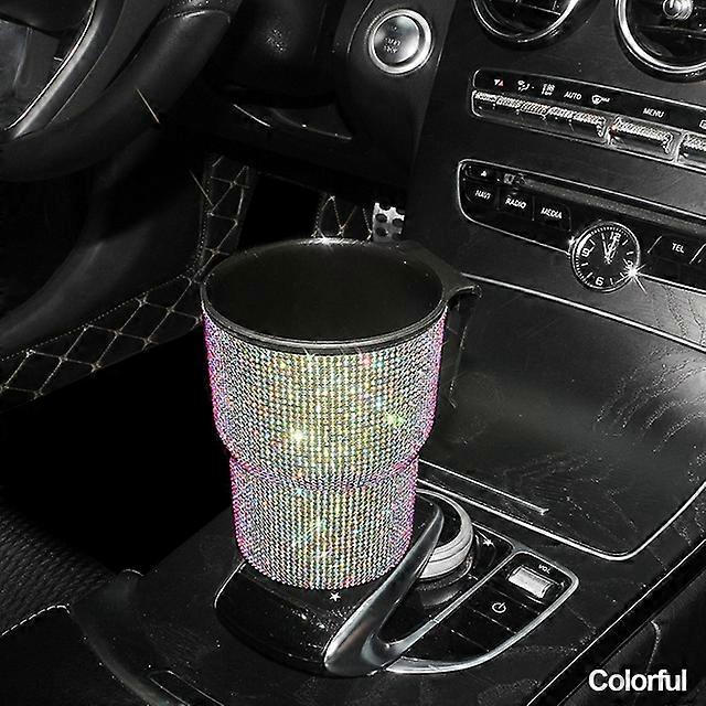 Crystal Car Trash Bin Garbage Dust Case Car Storage Box Trash Can Car Decor Bling Car Accessories Interior Vehicle for Woman