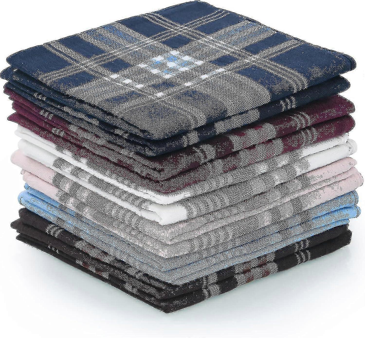 مناديل رجالية ، 12 عبوة هانكيز رجالي ، مناديل رجالية فاخرة قطن أبيض هانكس مربع الجيب للرجال النساء