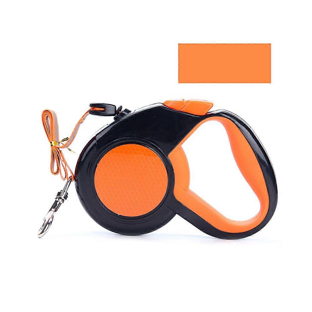 Dww-Une laisse pour chien rtractable orange, une laisse pour chien rtractable de 8 m, une corde de traction rtractable automatique rflchissante, une c