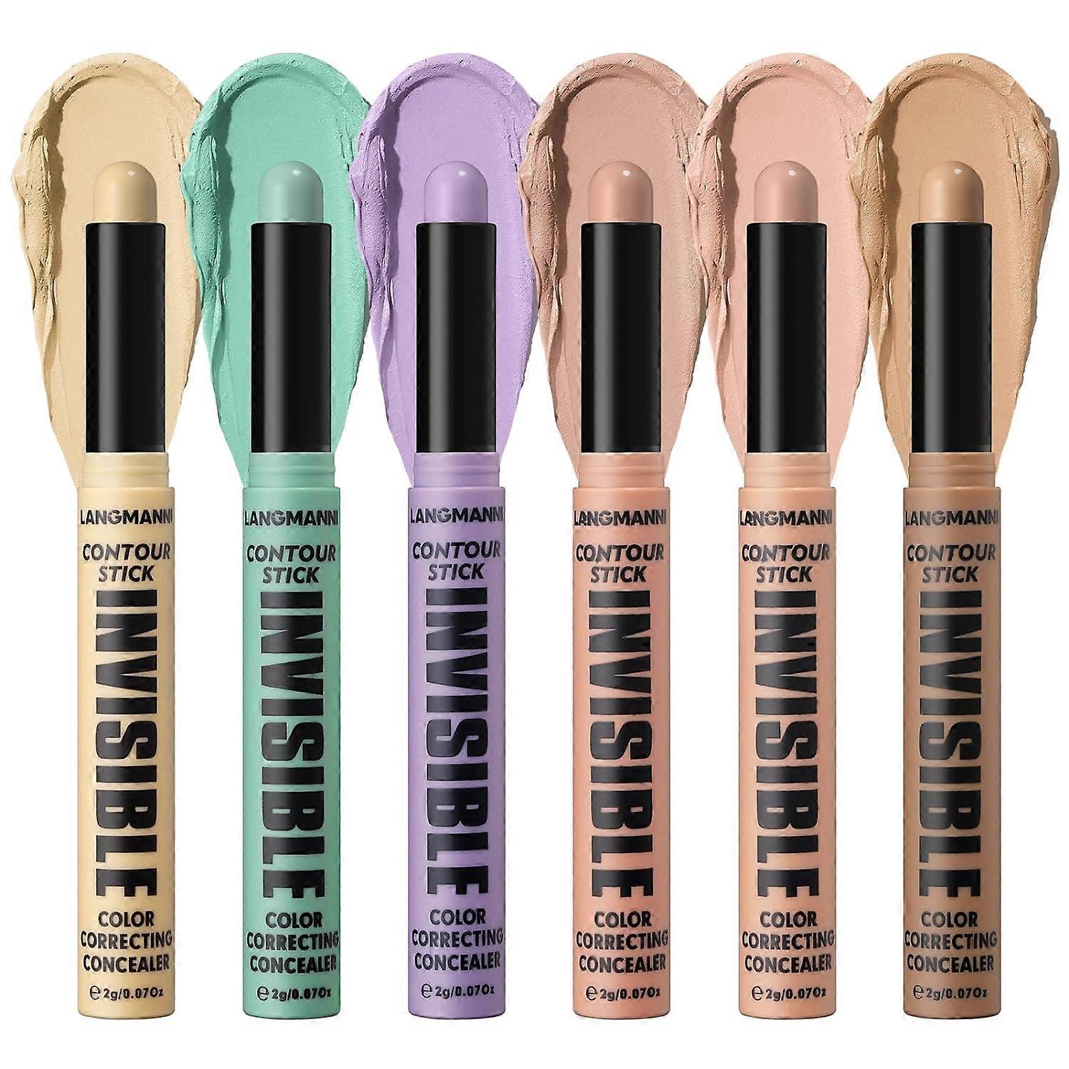 Multi-Use Face Contour Stick,Highlighter & Concealer Stick, Combo Use For Correcting Color Balancing (6 Colors Set)